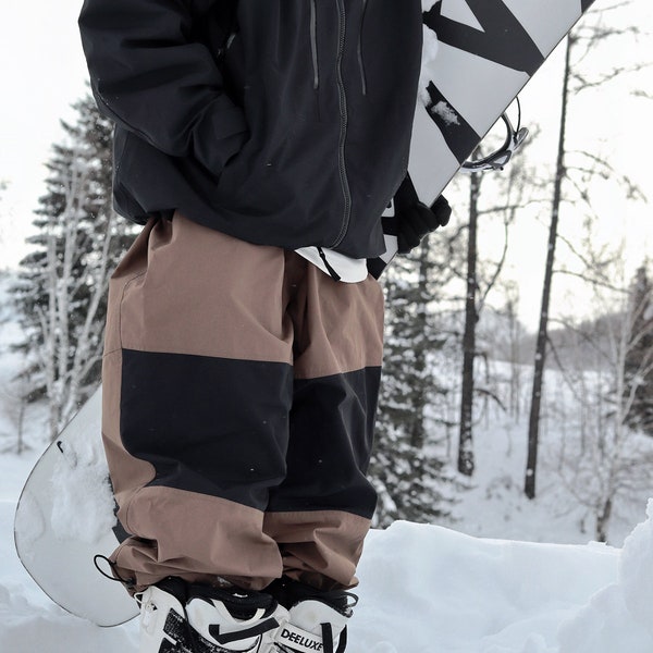 Brown & Black Cargo Baggy Pants | Snowboard/Ski Apparel