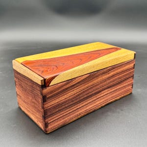 Honduras Rosewood | Cocobolo | Rosewood Burl | Granadillo | Gorgeous Grain Hinged Box for Your Precious Treasures and Jewelry