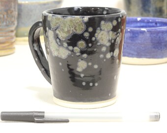 Handthrown pottery mug. Nightmoth glaze, Everett, WA