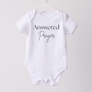 Answered Prayer Baby bodysuit, Miracle baby, Cute Religious Bodysuit,  prayer answered, Baby announcement, baby gift, faith bodysuit,