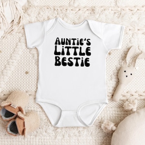 Auntie&#39;s Little Bestie, Auntie gift, Pregnancy reveal, Baby Shower Gift, Family Baby Bodysuit, I Love My Aunt, Cute Gift From Aunt