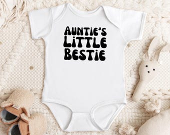 Auntie's Little Bestie, Auntie gift, Pregnancy reveal, Baby Shower Gift, Family Baby Bodysuit, I Love My Aunt, Cute Gift From Aunt