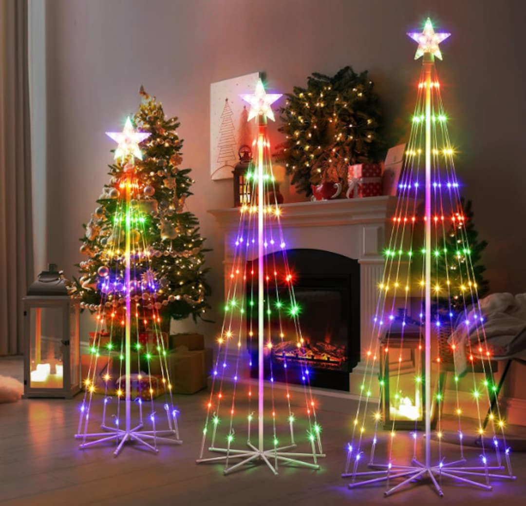 3 Pack LED Outdoor Christmas Tree Light Show Decorations Etsy