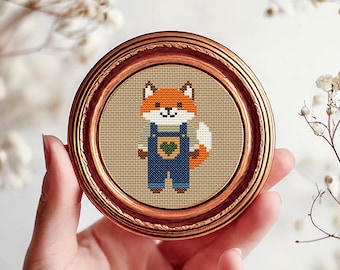 Fox Cross Stitch Pattern, Animal Embroidery Design (PDF Download)
