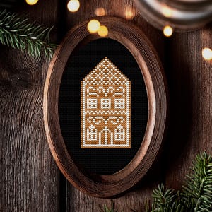 Gingerbread House Cross Stitch Pattern: Beginner Christmas Embroidery (PDF Download)
