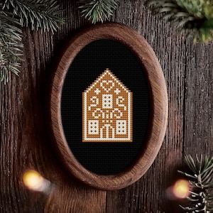 Gingerbread House Cross Stitch Pattern: Beginner Christmas Embroidery (PDF Download)