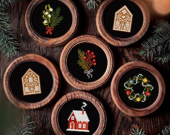 Christmas Cross Stitch Pattern Set: Beginner Holiday Embroidery (PDF Download)