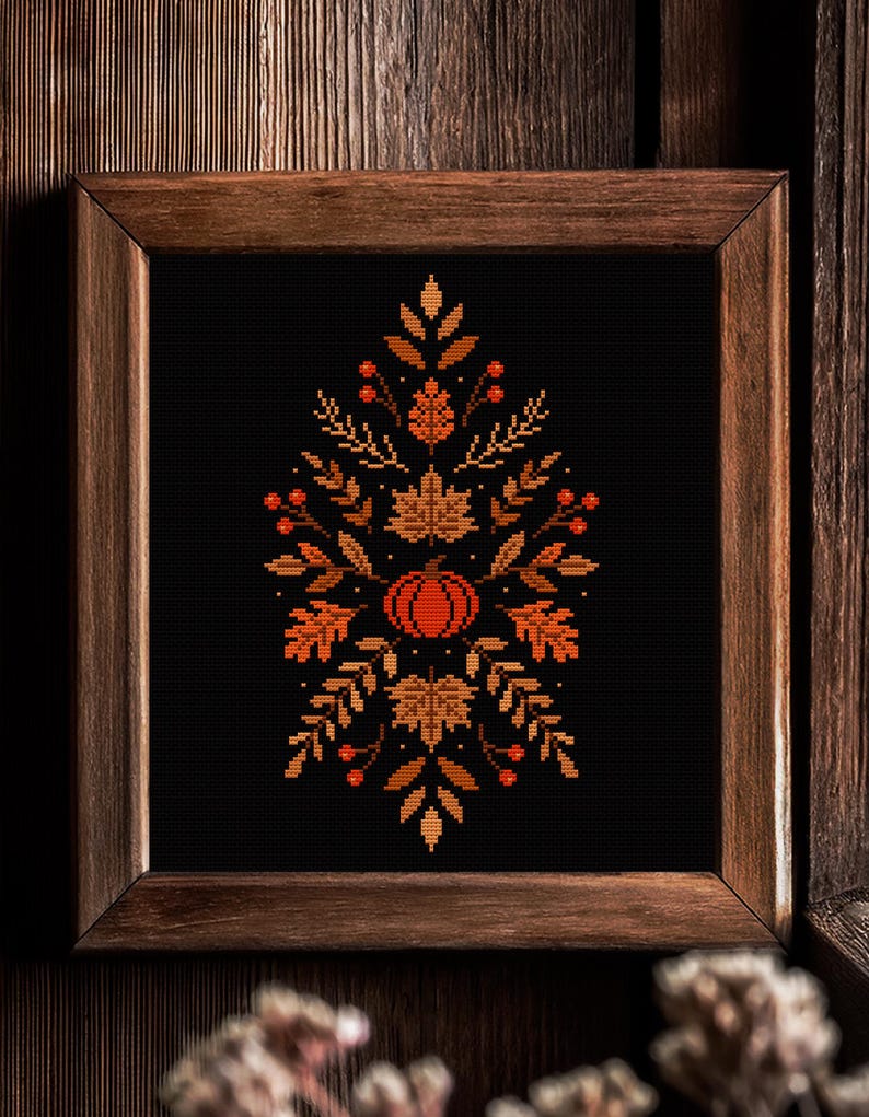 Autumn Sampler Cross Stitch Pattern: Pumpkin, Berries & Oak, Fall Cozy ...