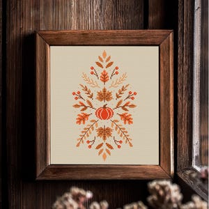 Autumn Sampler Cross Stitch Pattern: Pumpkin, Berries & Oak, Fall Cozy ...