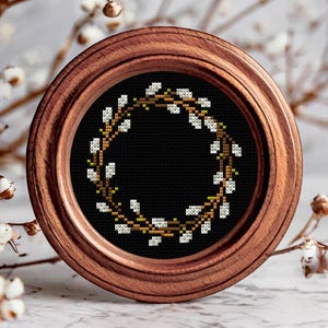 Willow Cross Stitch Pattern for Beginners: Spring Easter Floral Embroidery (PDF Download)