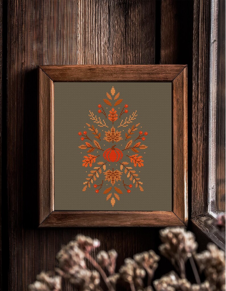 Autumn Sampler Cross Stitch Pattern: Pumpkin, Berries & Oak, Fall Cozy ...