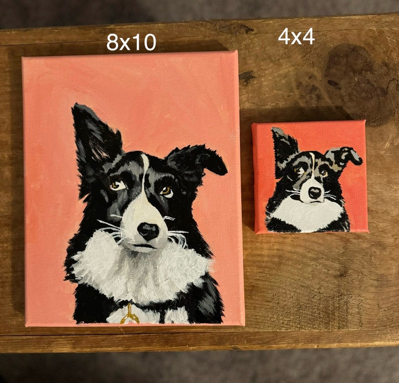 Hand-painted Custom Pet Portrait Acrylic Dog or Cat Painting image 6