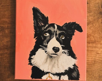 Hand-painted Custom Pet Portrait || Acrylic Dog or Cat Painting