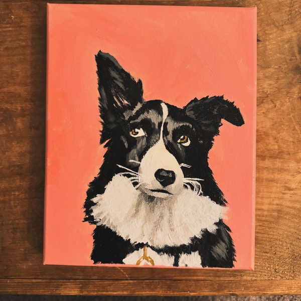 Hand-painted Custom Pet Portrait || Acrylic Dog or Cat Painting