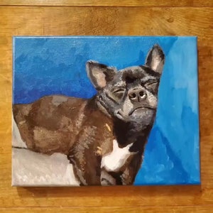 Hand-painted Custom Pet Portrait Acrylic Dog or Cat Painting image 2
