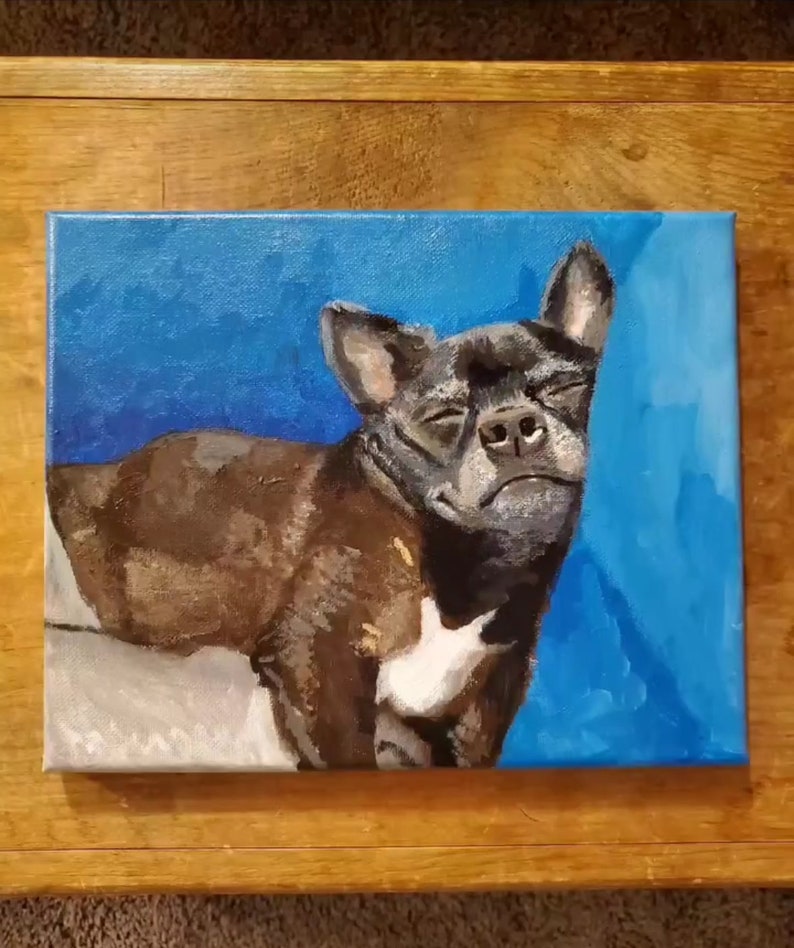Hand-painted Custom Pet Portrait Acrylic Dog or Cat Painting image 2