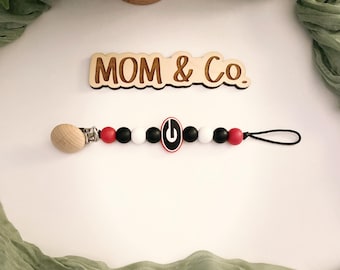 Clips para chupete G / Seguros / Únicos / Bebé / Niño / Niña / Lindos / Mamás / Papás / Regalos para bebé / Baby Shower / Georgia / Perros / Fútbol