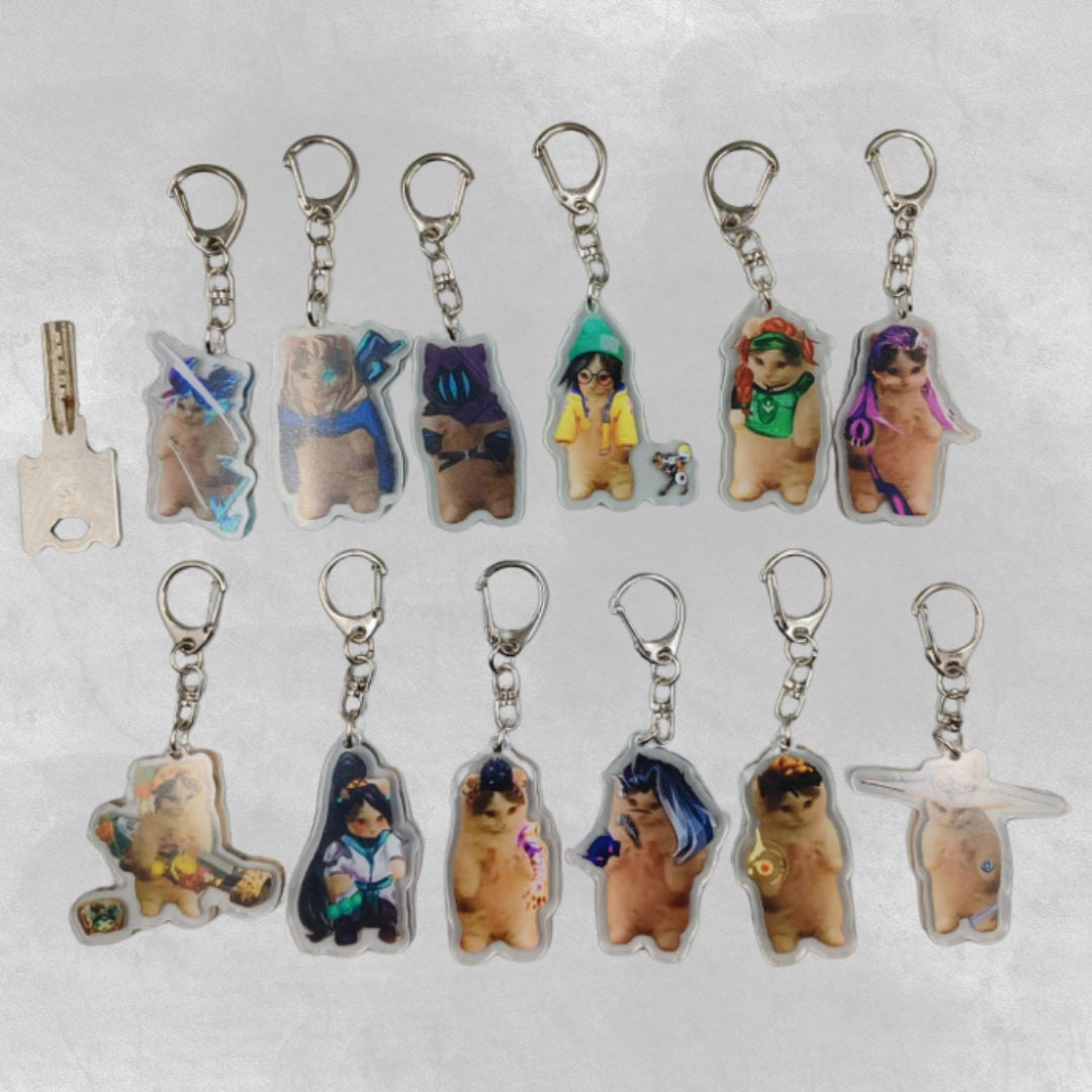 Valorant Keychain Cat Meme Keychain Valorant Valorant Etsy