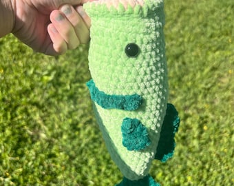 Largemouth Bass Fish Crochet Plushie Stuffed Animal Amigurumi