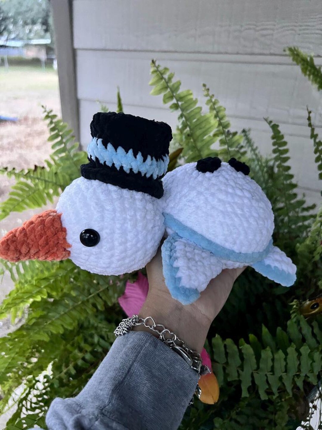Snowman Turtle Crochet Plushie Stuffed Animal Handmade Gifts Amigurumi ...