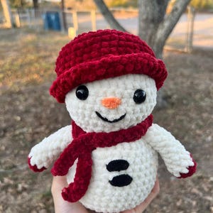 Snowman Crochet Plushie Stuffed Animal Amigurumi
