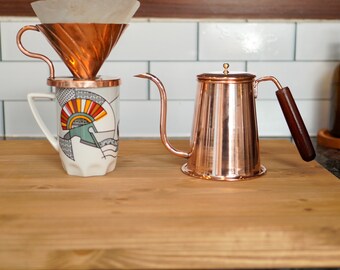 Copper Coffee Pot, Copper Coffee Kettle, Copper Dripper, Hanmade Copper Tea Pot, Vintage Copper Kettle, Copper V60 Kettle