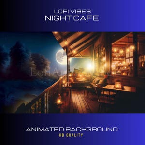 Animated Background Night Forest Cafe Cozy Night Vtuber | Lofi Twitch overlay vtuber background vtuber