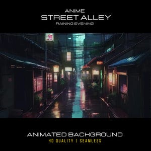 Animated Background Lofi Street Alley raining Vtuber Background Lofi Twitch overlay vtuber background lofi vtuber Anime Style
