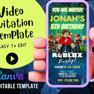 Birthday Invitation Template | Mobile Video Invitation | Canva Editable | DIY