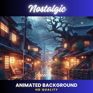 Animated Background Lofi Nostalgic Kyoto Street Vtuber Background Lofi Twitch overlay vtuber background lofi vtuber Anime Style