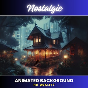 Animated Background Lofi Nostalgic Aesthetic House  Vtuber Background Lofi Twitch overlay vtuber background lofi vtuber Anime Style