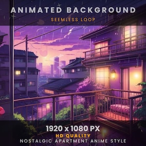 Animated Background Lofi Nostalgic Apartment Vtuber Background Lofi Twitch overlay vtuber background lofi vtuber Anime Style