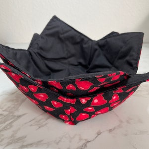 Red Heart Bowl Cozy: Reversible Cotton Microwave Safe