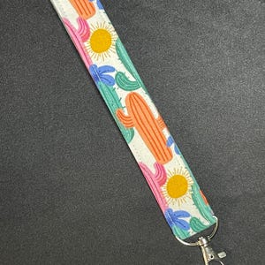 Porte-clés avec cordon de serrage - cactus lumineux