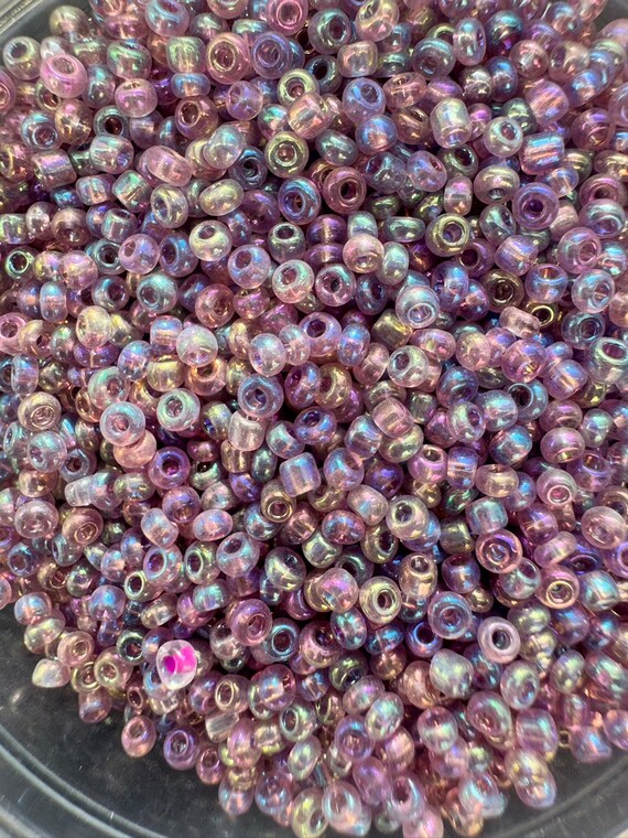 50 Grams Loose Rainbow Purple Czech Glass Round Seed Beads 11/0