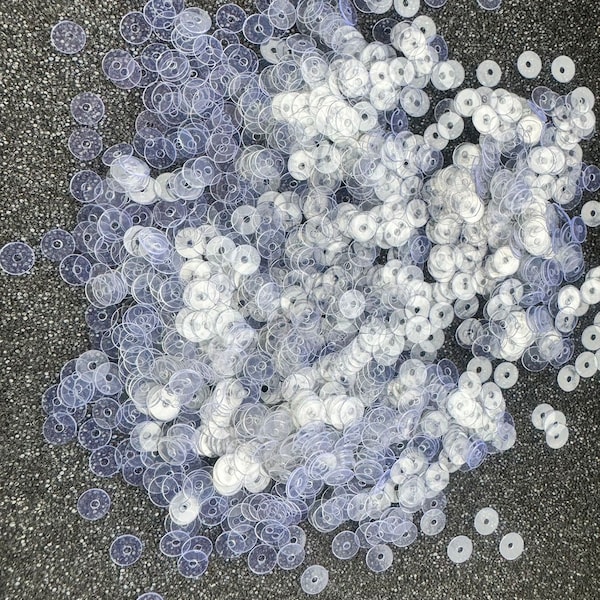 300 pieces flat clear 4mm or 5mm or 6mm wide round flat sequins