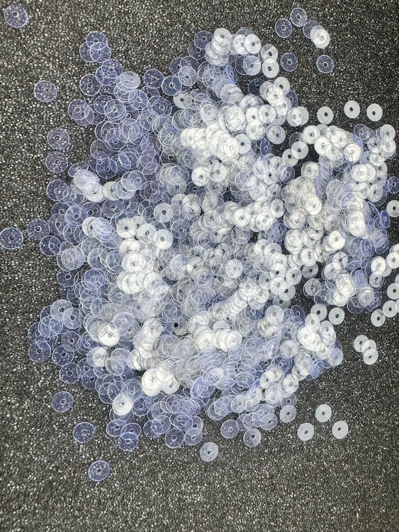 300 pieces flat clear 4mm or 5mm or 6mm wide round flat sequins image 1