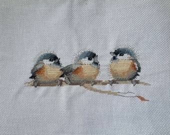 BRANK NEW finished completed cross stitch Siting pretty