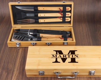 Personalized Mens BBQ Set，Grillmaster Gifts for Dad，BBQ Tool Set，custom BBQ gift set，Gifts for Husbands，Groomsmen Gifts，Best Man Gifts
