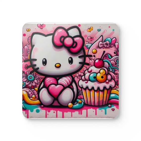 Hello Kitty Corkwood Coaster Set 2