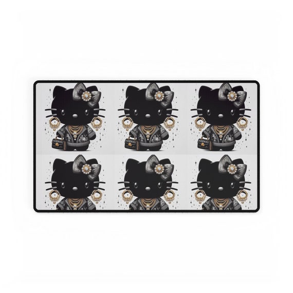 Black Hello Kitty Desk Mats