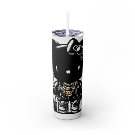 Black Hello Kitty Skinny Tumbler with Straw, 20oz