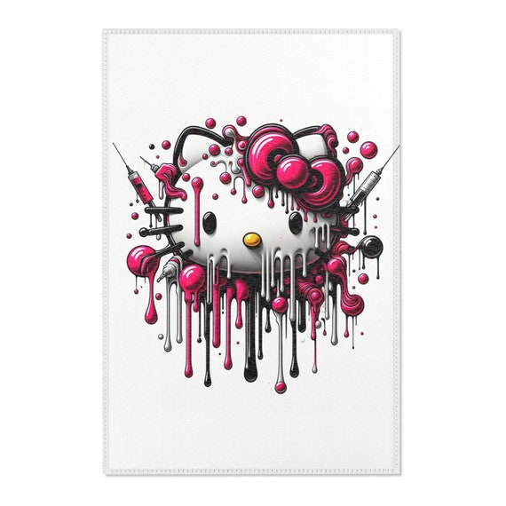 Drippy Hello Kitty Area Rugs