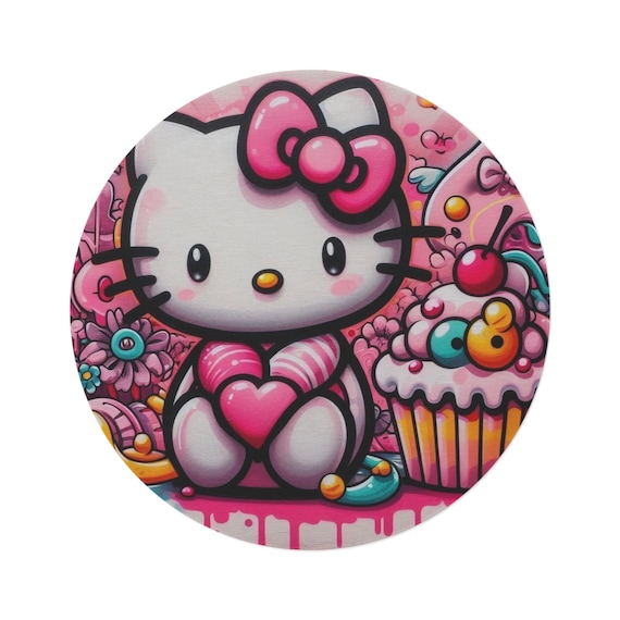 Cupcake Hello Kitty Round Rug