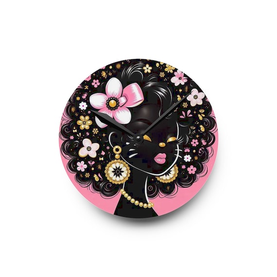 Black Hello Kitty Acrylic Wall Clock
