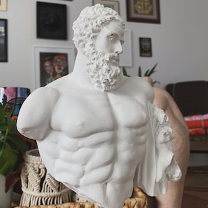 13.78 inches Julius Caesar Bust  – Matte White Polyester Statue, Roman History Sculpture