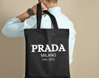 Prada Milano Tote bag | prada milano | luxury vintage tote | prada | gifted lovers giftful tote | tote bag gift | prada lover | tote gift