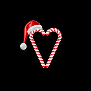 Autocollant coeur de canne en bonbon de Noël premium