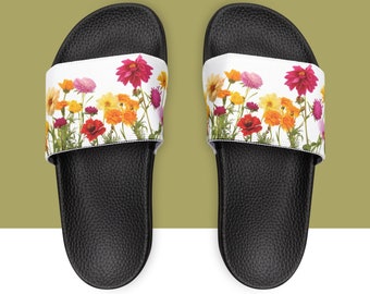 Flower print Women's PU Slide Sandals