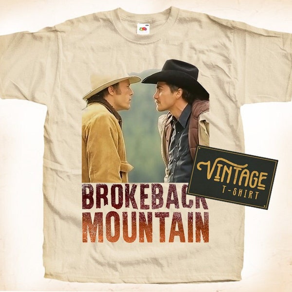 Brokeback Mountain V1 TShirt Vintage Natural color Men's TShirt DTG Digital Print SIZES S M L XL 2XL 3XL 4XL 5XL